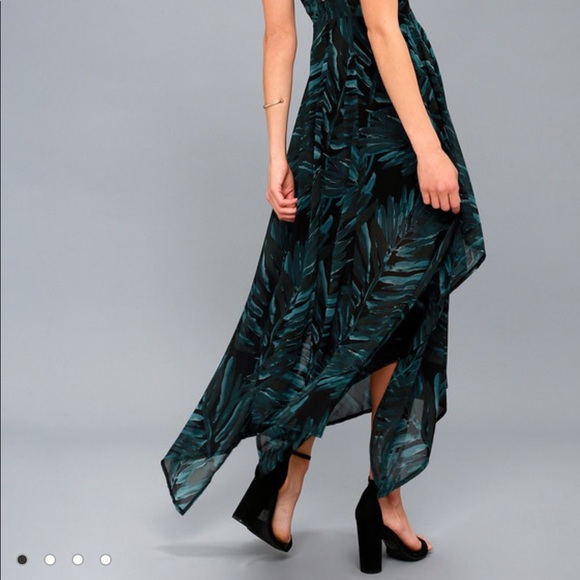 Teal and Black Maxi formal sundress - Picture 3 of 8